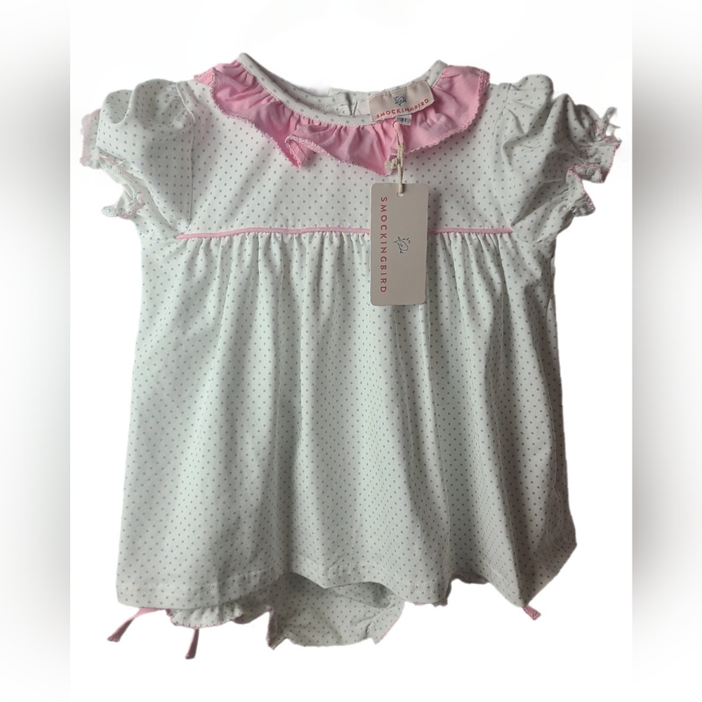 Charming Pink and Blue Matching Set with Ruffled Details